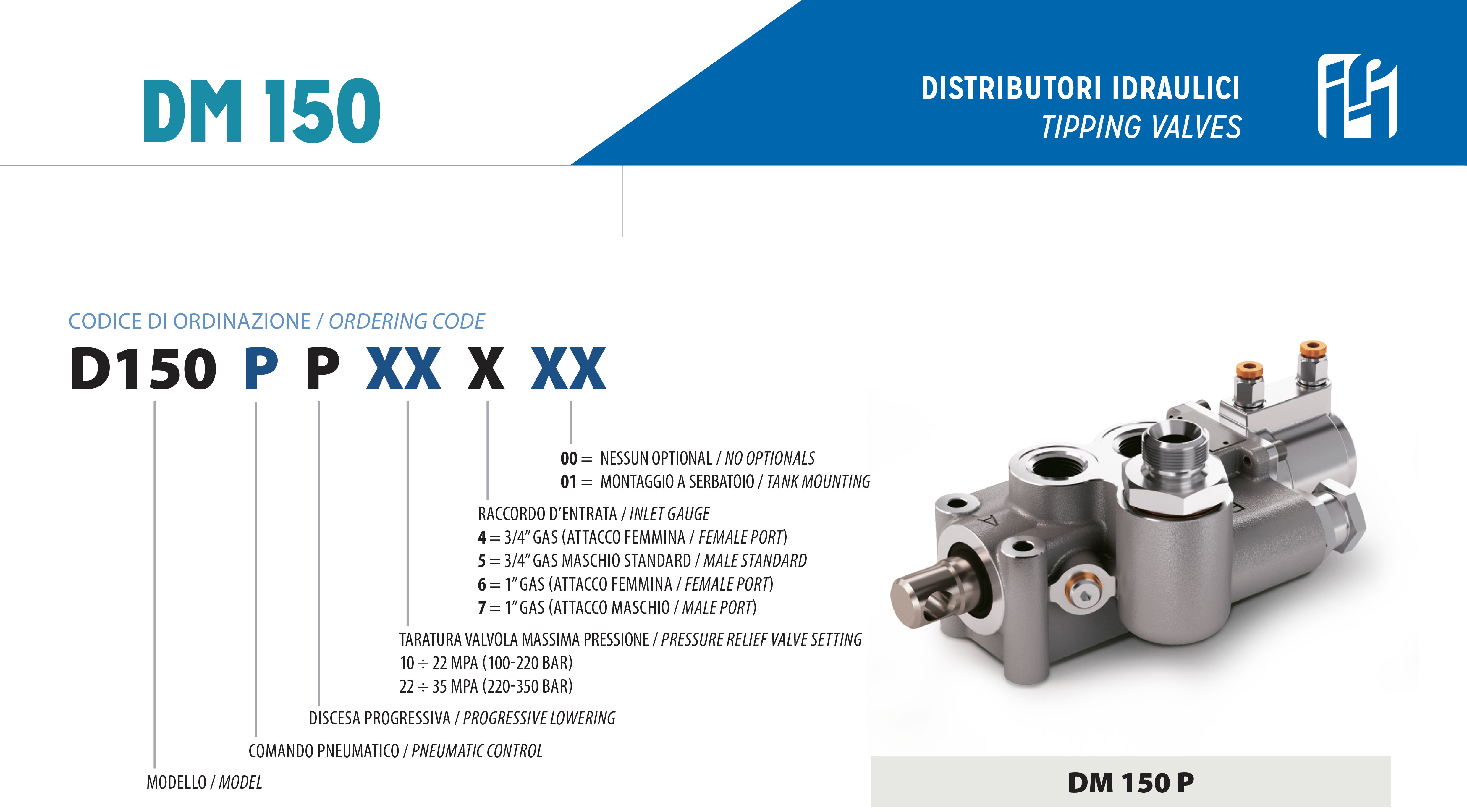 Hydraulic control valves - Series DM - DM 150